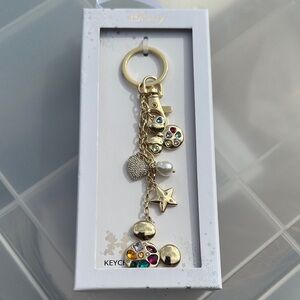 Disney Gold Keychain with Jewel Accents